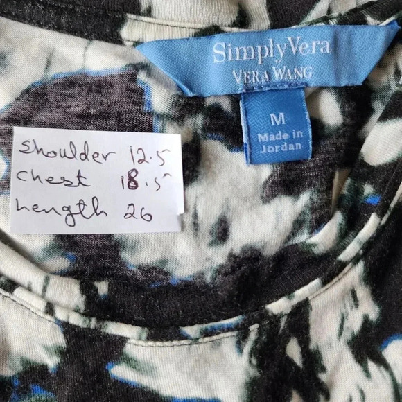 Simply Vera Vera Wang Top Blouse Women's Medium Black & White Pullover - Picture 4 of 5